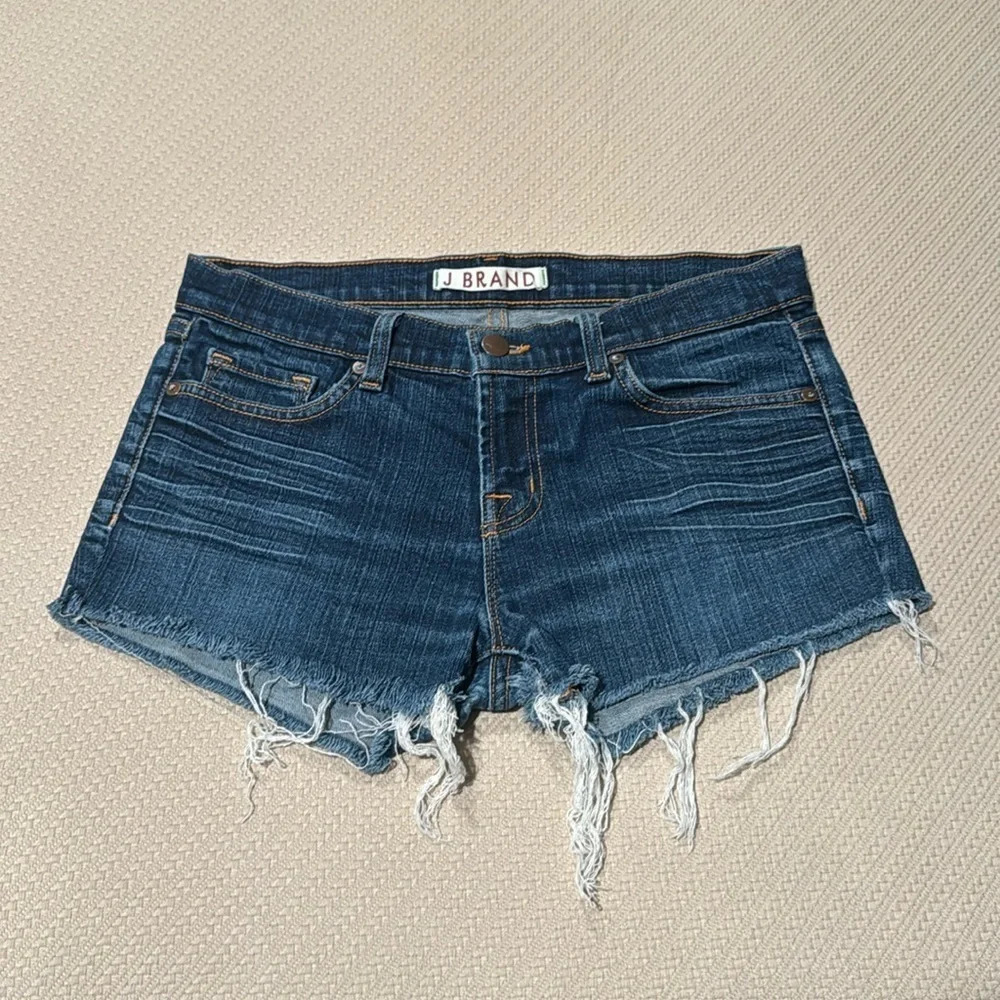 J Brand Blue Distressed Jean Shorts